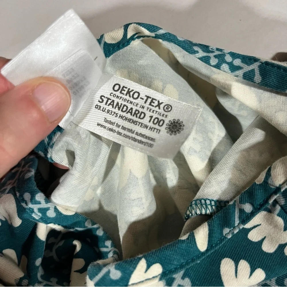 Hanna Andersson Teal and White Floral Girls Dress 8